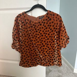 Madewell Cheetah Print Velvet Top